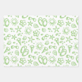 Summer Fun2 Wrapping Paper Flat Sheet Set 3 Geschenkpapier Set (Vorderseite 2)
