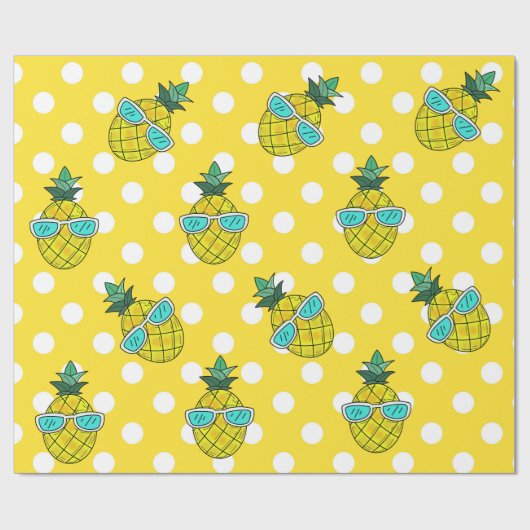 Summer fun Ananas Sonnen-Geschenkpapier Geschenkpapier (Flach)