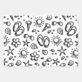 Summer Fun B&W Geschenkpapier Set (Vorderseite 3)