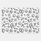 Summer Fun B&W Geschenkpapier Set (Vorderseite 2)