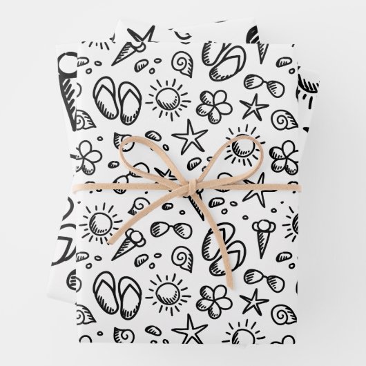 Summer Fun B&W Geschenkpapier Set (Beispiel)