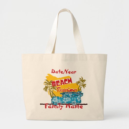Summer Fun Beach Family Wiedersehen Bag Jumbo Stoffbeutel (Vorne)
