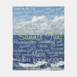 Summer Fun Beach Ozeanwellen Fleecedecke