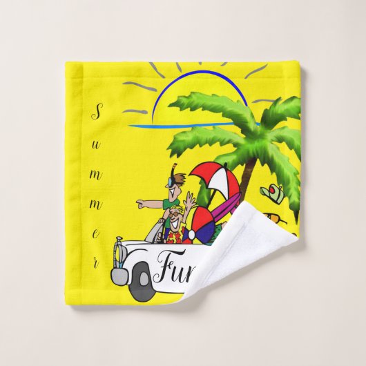 Summer Fun Beach Palm Tree Badetücher Sets (Waschlappen)