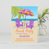 Summer Fun Beach Party Einladungen (Stehend Vorderseite)