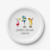 Summer Fun Cocktail Drinks Personalisiert Pappteller (Vorderseite)