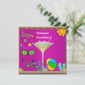 Summer Fun Cocktail Pool Party Einladung (Stehend Vorderseite)