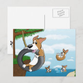 Summer Fun Corgi Postkarte (Vorne/Hinten)