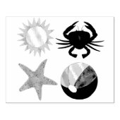 Summer Fun Crab Beach Ball Sunshine Starfish Gummistempel (Prägung)