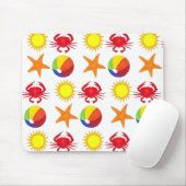 Summer Fun Crab Beach Ball Sunshine Starfish Mousepad (Mit Mouse)