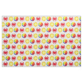 Summer Fun Crab Beachball Sunshine Beach Urlaub Stoff (Fat Quarter (45,7 x 55,9 cm))