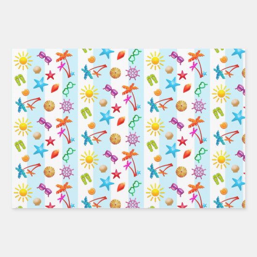 Summer Fun Design Girl's Party Geschenkpapier Set (Vorderseite 3)