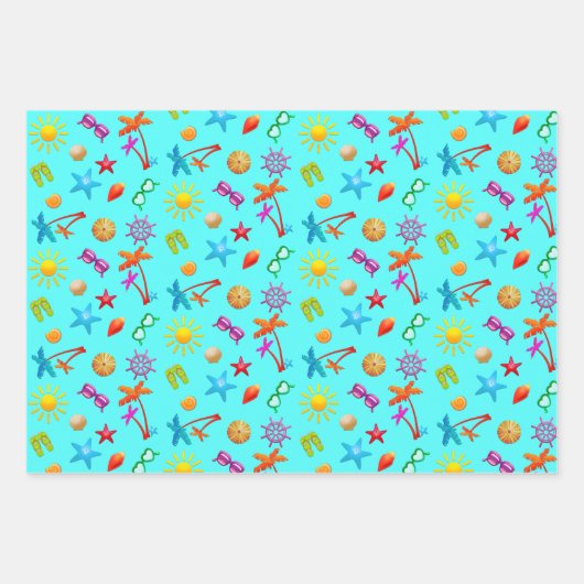 Summer Fun Design Girl's Party Geschenkpapier Set (Vorderseite 2)