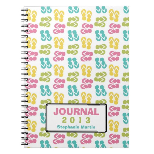 Summer fun drehe Flop Sandal Jahrbuch Notizblock (Vorderseite)