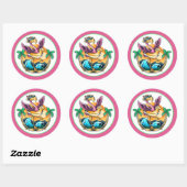 Summer Fun Flamingo Runder Aufkleber (Blatt)