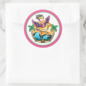 Summer Fun Flamingo Runder Aufkleber (Tasche)
