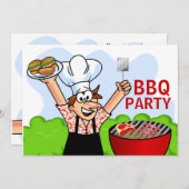 Summer Fun GRILLEN Party Einladung (Vorne/Hinten)