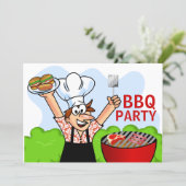 Summer Fun GRILLEN Party Einladung (Stehend Vorderseite)