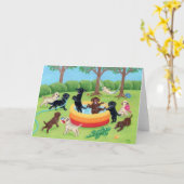 Summer Fun Labradors Karte (Gelbe Blume)