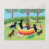 Summer Fun Labradors Painting Postkarte (Vorderseite)
