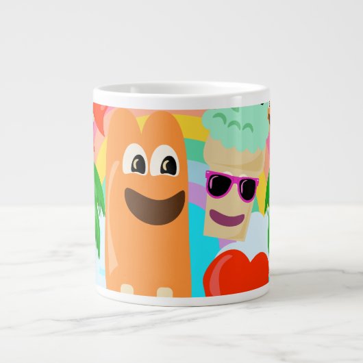 Summer Fun Leckereien Niedlicher Cartoon Joy Jumbo-Tasse (Vorderseite)