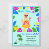 Summer Fun Llama Pool Party Personalisiert Einladung (Vorderseite)