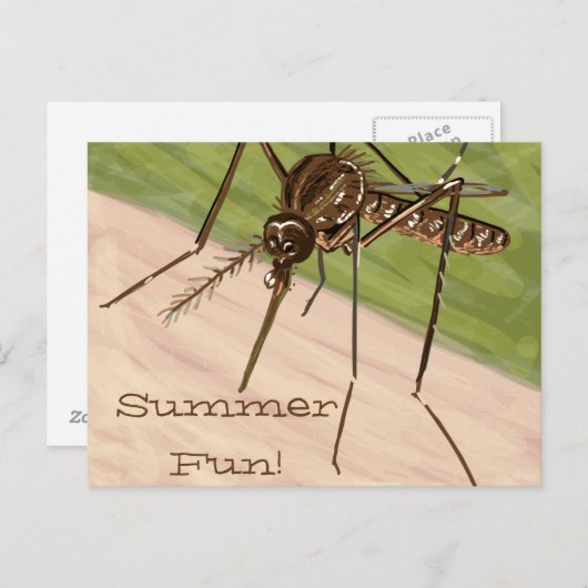 "Summer Fun!" Mosquito Art Postcard Postkarte (Vorne/Hinten)