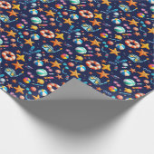 Summer Fun Muster blau Geschenkpapier (Ecke)