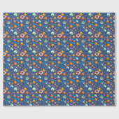 Summer Fun Muster leuchten blau Geschenkpapier (Flach)