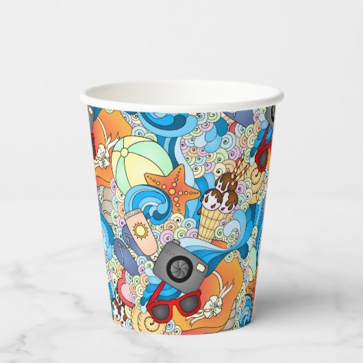 Summer Fun Muster Pappbecher (Rückseite)