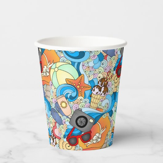 Summer Fun Muster Pappbecher (Vorderseite)