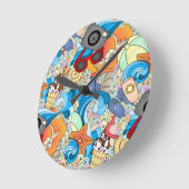 Summer Fun Muster Runde Wanduhr (Winkel)