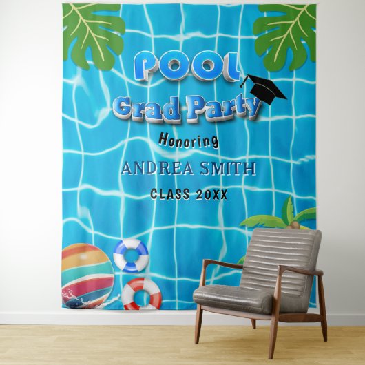 Summer Fun Pool Abschluss Modernes Foto Hintergrun Wandteppich (Beispiel)