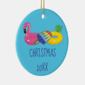 Summer Fun Pool Float Themenweihnachtsfest Keramik Ornament (Rechts)