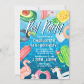 Summer Fun Pool Party Geburtstag Einladung (Vorderseite)