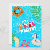 Summer Fun Pool Party Geburtstag Einladung (Rückseite)