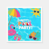 Summer Fun Pool Party Individuelle Name Serviette (Vorderseite)