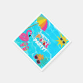 Summer Fun Pool Party Individuelle Name Serviette (Ecke)