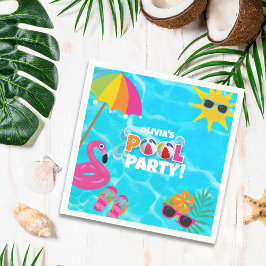 Summer Fun Pool Party Individuelle Name Serviette
