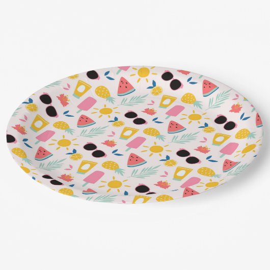 Summer Fun Pool Party Pappteller (Schrägansicht)