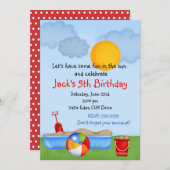 Summer Fun Sand Box Geburtstag Einladungen (Vorne/Hinten)