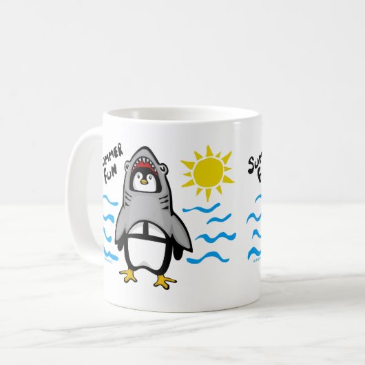 Summer Fun Shark Penguin Kaffeetasse (Vorderseite Links)