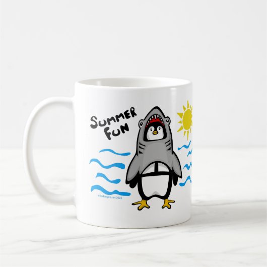 Summer Fun Shark Penguin Kaffeetasse (Links)
