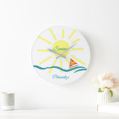 Summer Fun Sunshine Sailing Personalize Große Wanduhr (Zuhause)