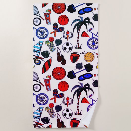 Summer Fun White Strandtuch (Vorderseite)