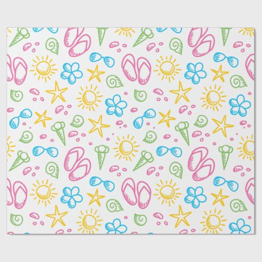 Summer Fun Wrapping Paper Geschenkpapier (Flach)