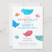 Summer Funky Fish Birthday Pool Party Einladung (Vorderseite)