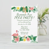 Summer Fusion Pool Party Einladung (Stehend Vorderseite)