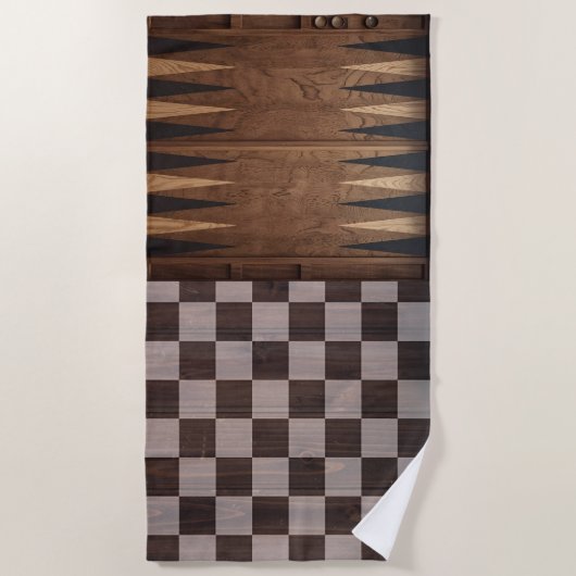 Summer Games – Chess, Checkers & Backgammon Design Strandtuch (Vorderseite)