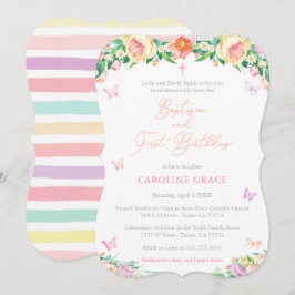 Summer Garden 1. Geburtstag Taufe Party für Mädche Einladung